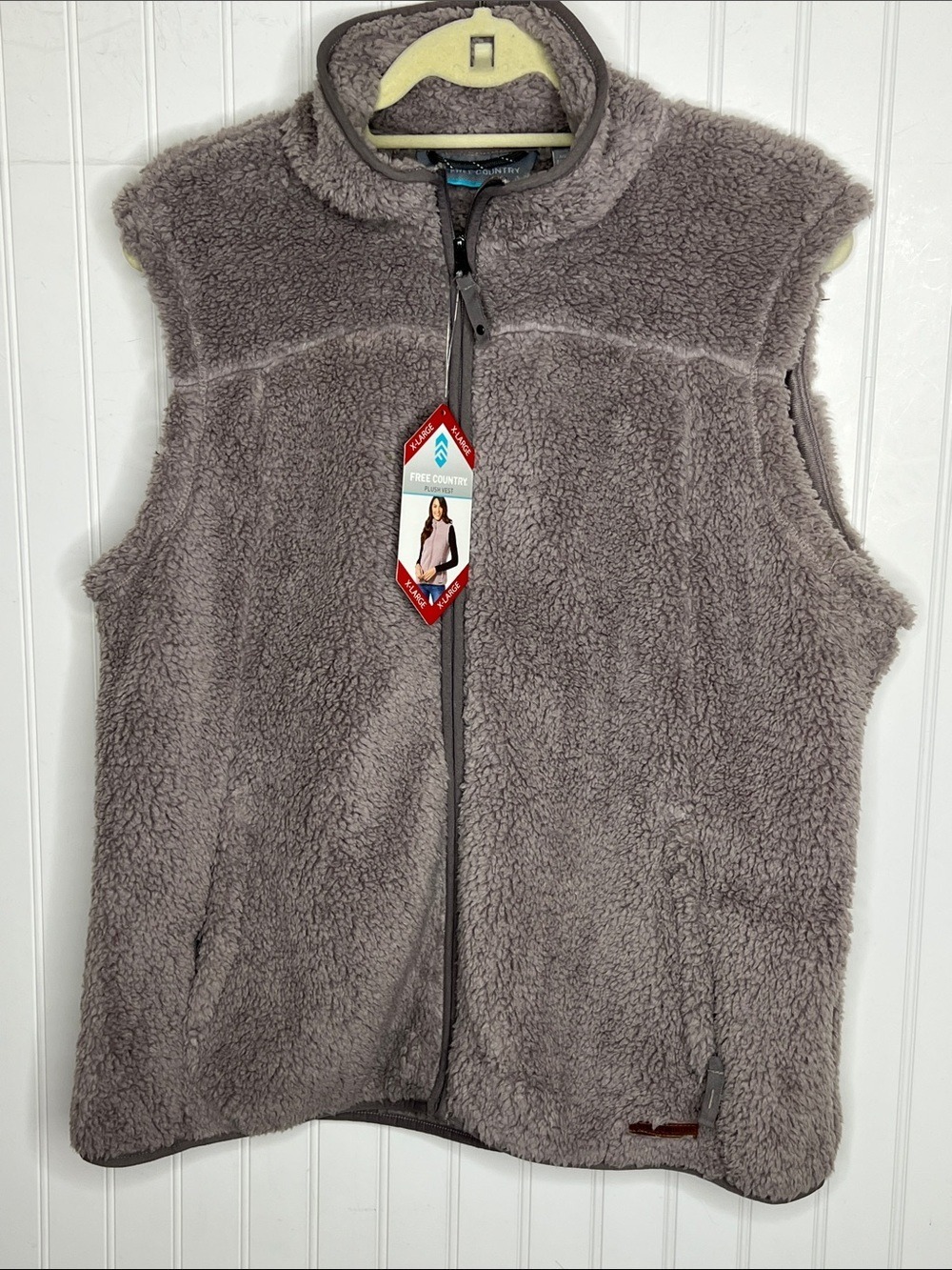 Free Country Ladies Plush Sherpa Vest - Walnut Color XL